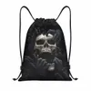 Mauvaises mains crâne cordon sac à dos femmes hommes gym sport sac à dos pliable Halen gothique squelette sac de formation sac X9It #