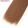 Tissage Miss Rola synthétique cheveux raides trame Ombre cheveux colorés 814 pouces 4 + 1 pièces/paquet 200g T1B/30 tissage faisceaux avec fermeture gratuite