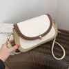 Сумки на плече 2024 Contrast Color Vintage Underarm Saddle Crossbody Bag для женщин летние кожаные дизайнерские сумочки PU