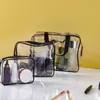 3st. Sätt transparent PVC toalettartiklar Vattentät badrumsförvaringspåse Travel Makeup Pouch Cosmetics Organizer Pouch Tote Påsar K4VT#