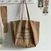 women Canvas Shoulder Bag Momo Letter Printing Ladies Casual Handbag Tote Bag Large Capacity Cott Reusable Shop Beach Bag J3IX#