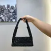 Xiyuan 2023 New Pearl Schoolgirl Handväska FI Pärlad tote för kvinnor Stylish Versatile Black Sier Shoulder Underarm Bag 65V6#