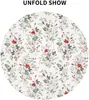 Nappe de Table ronde en Polyester, imperméable, lavable, motif de fleurs sauvages, pour décoration intérieure et extérieure de Patio de pique-nique