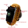 Survival Outdoor wielofunkcyjny Camping Survival Watch Zegarek z światłem LED 550IBS Paracord Compass Whistlel Reflector