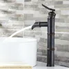 Rubinetti per lavandino del bagno Rubinetti per lavabo in bronzo lucidato a olio di lusso Maniglia singola Rubinetti per lavabo in stile bambù Anf165