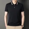 Polos pour hommes T-shirt à manches courtes d'été Business Casual Couleur unie Col Polo Mode Chemise simple