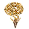 Pendant Necklaces Necklace Ox Head Color Jewelry Long Knotted Beaded Handcrafted