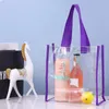 Sacs de rangement en PVC Transparent pour femmes, fourre-tout en plastique léger avec sac à main étanche, poignée transparente d'épaule K6L6