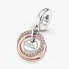 Famille toujours encerclée Dangle Charm Pandoras 925 Sterling Silver Luxury Charm Set Bracelet Making Rose Gold Charms Designer Collier Pendentif Boîte originale