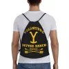 custom Yellowste Dutt Ranch Drawstring Bag for Training Yoga Backpacks Women Men Sports Gym Sackpack c8rT#