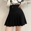 Rokken Y2K Harajuku Knop Brief Gedrukt Plooirok Elastische Hoge Taille A-lijn Mini Koreaanse Mode School Kawaii Vrouwen