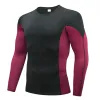 Aparte Colorblock Rash Guard voor heren Lange mouwen UPF 50+ UV-zonbescherming Zwemshirt Compressie Surfen Duiken Wetsuit Tops Zwemkleding