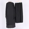 Casual Dresses Women Suit Long Sleeve Dress Traditional Middle Eastern Women's Robe Skirt Set With Drawstring Waist For Conservative