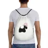 Scottie Dog Love Hearts Sac à dos à cordon de serrage Sac de sport pour femmes Hommes Mignon Scottish Terrier Formation Sackpack c4Kf #