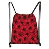 Mignon Poppy Fr Imprimer Sac à cordon Femmes Sac à dos décontracté Sacs à bandoulière en toile extérieure pour chaussures de voyage Sac de rangement B1p3 #