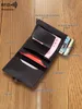 mini RFID carb fiber ultra-thin aluminum alloy men's wallet small leather credit card zipper coin card holder 67p7#