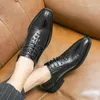 Chaussures habillées Luxe Business Manager Crocodile Brock Hommes Cuir Style britannique Oxford Mariage Mode Formel Noir