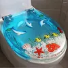 Toilet Seat Covers Ocean Pattern Resin Slow-close No Noise Cover For Household El Accessories