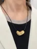 Ожерелья с подвесками Minar, модная черная веревочная цепочка, нерегулярное сердце для женщин, латунь, 14 К, настоящее золото, серебро, ювелирные изделия