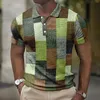 Vintage Mens Polo Shirt 3D Chemises imprimées Casual Tops à manches courtes Blouse Vêtements d'été T-shirts surdimensionnés Polo respirant 240320