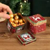 Bouteilles de rangement Boîte à bonbons carrée Pratique Facile à transporter Robuste et durable Matériau en fer de haute qualité hermétiquement scellé Noël