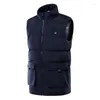 Gilets pour hommes Manteau chauffant en graphène pour hommes Hiver Smart Température constante Gilet chauffant Couleur unie Gilet sans manches