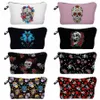 ladies Cosmetics Storage Bag Outdoor Toiletry Bag Women's Toilet Bags Beach Mini Skull Print Portable Travel Women's Makeup Bags A94B#