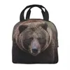 Borsa termica per il pranzo dell'orso marrone per le donne Bambini Borsa termica portatile per il pranzo del dispositivo di raffreddamento Cam Travel Food Picnic Ctainer Borse