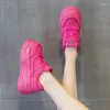 Scarpe casual Krasovki 7 cm in pelle microfibra primavera skate boarding moda donna autunno donna piattaforma sneakers robuste
