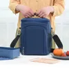 Männer wasserdichte Mittagessenbeutel wiederverwendbare Lunchbox mit verstellbarem Schultergurt Oxford Stoff großer Kapazität Insulati Bag H4Z9#