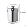 Seau à glace à Double paroi 13L, conteneur Cube en acier inoxydable avec pinces, couvercle à Clip, stockage, refroidisseur de Bar de fête isolé 240315