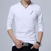 Men's T Shirts Men Long Sleeve Slim Fit T-shirt Fashion Crease Design Stylish Luxury V Neck Fitness Mens Casual Tee Shirt 5XL Camisetas