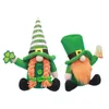 Figurines décoratives 2 pièces poupées de Festival irlandais décor de bureau décoration de fête tissu en peluche ornement nain Gnomes de la Saint-Patrick