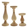 Candle Holders 3 Pcs White Holder Standing Candlestick Home Accents Decor El Household Adornment Wooden Decorative Creative