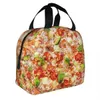 Tortilla Pizza Sac à lunch isolé Sac isotherme Repas Ctainer Funny Food Boîte à lunch portable Fourre-tout Sacs à main alimentaires Bureau extérieur J4uY #