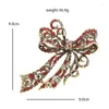 Broches Wulibaby Vintage 4 couleurs nœud papillon pour femmes unisexe grand luxe strass arc fleur fête bureau broche broches cadeaux