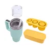 Baking Moulds Summer Ice Making Mold Silicone Cube Tray With Lid For Tumblers 3 Cavities Food Grade Drinks Kitchen