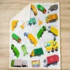 Blankets Garbage Track Sherpa Blanket Cartoon Dump Truck Fleece Throw For Bed Sofa Couch Car Plush