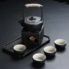 Teaware Sets YY Slow Making Black Porcelain Small Dry Bubble Plate Tea Set Cup Complete