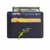 гравировка имени Мужчины Женщины Прочный тонкий держатель для карт Путешествия Искусственная кожа Bank Busin ID Card Wallet Holder Mini Mey Clip Case t5fb #