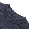 Men's Sweaters Men Striped Sweater Pullover Knit Jumpers Tops Thick For Autumn Winter Retro Vintage Casual Green Grey 00379