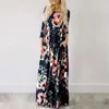 Robe Maxi d'été femmes rose imprimé fleuri Boho robe de plage dames soirée robe longue robe d'été robes de festa 3XL 240321