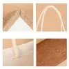 burlap Jute Shop Bag for Women Reusable Laege Capacity Tote Bags Simple Ctrast Color Top-handle Handbag Underarm Bag 2023 e1DW#