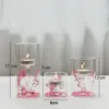 Ljusstakaruppsättning med 3 glashållare för bordets mittstycken Clear Tealight Juldekorekorativa ljusstakar