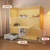 Cage en filet métallique pour chats, avec toilettes intérieures, très grand espace libre, transparente, Villa, maison, salon, balcon, Cages pour animaux de compagnie