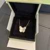 Designer High version V Golden Van Big Butterfly Necklace Female Rose Gold Light Luxury White Beimu Grey Pendant Live Sales