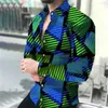 Chemises décontractées pour hommes Printemps 3D Imprimé Motif à carreaux Floral Hommes Chemise à manches longues Revers avec bouton Y2K Mode Slim Vêtements