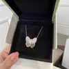 Designer High version V Golden Van Big Butterfly Necklace Female Rose Gold Light Luxury White Beimu Grey Pendant Live Sales