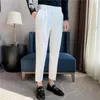 Męskie garnitury Neapol Wysokie stanowe projekt Slim Men Business Social Formal Suit Pants High Drop Party Dress Casual