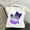 Femmes Shopper sac lesbienne fierté chat imprimé Kawaii sac Harajuku boutique toile Shopper sac fille sac à main fourre-tout épaule dame d8T6 #